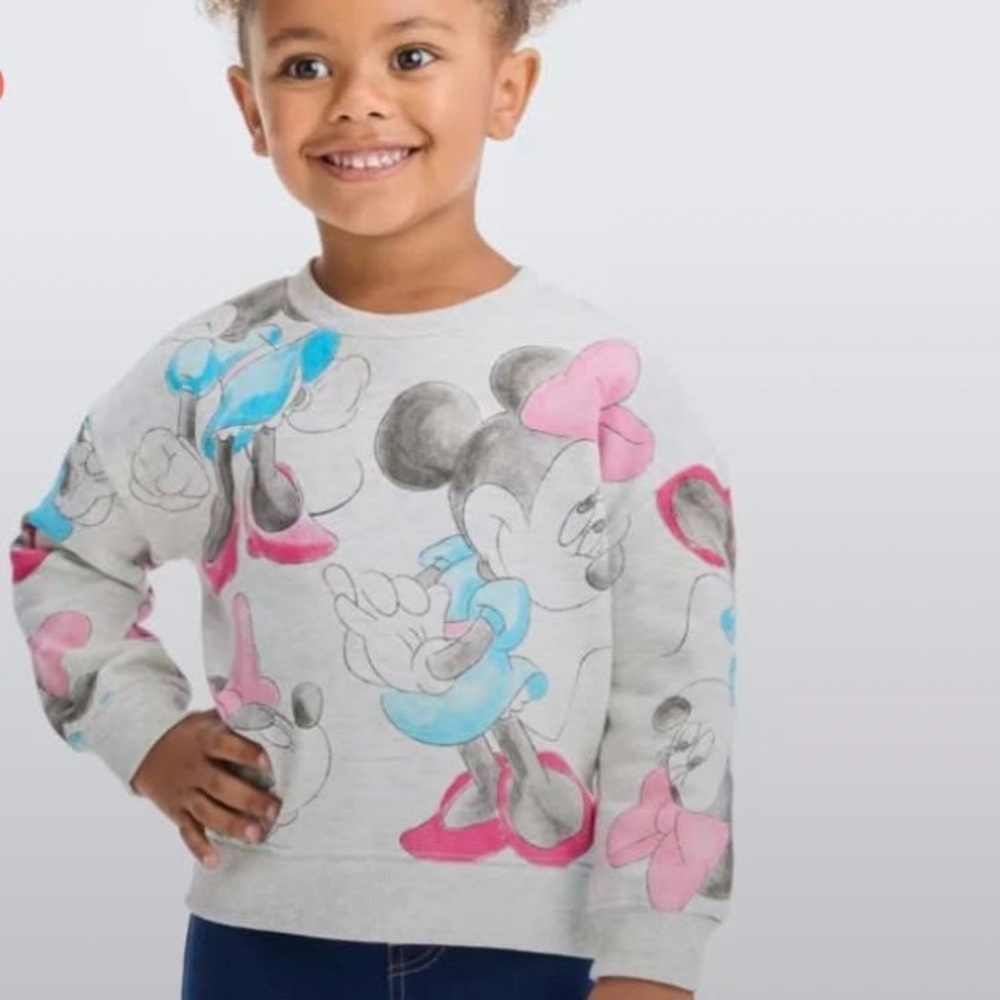 Disney‎ Junior Minnie Mouse Sweatshirt 18M Baby Girl Gray Fleece NWT
